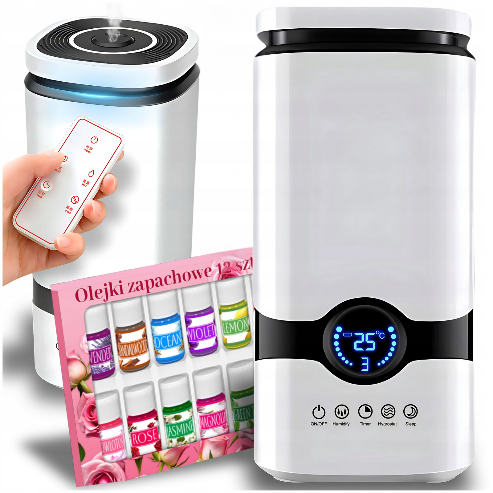 Zvlhčovač Vzduchu Vzduchu Difuzér Ionizátor dárek 4L Ultrazvukový +12 Olejů