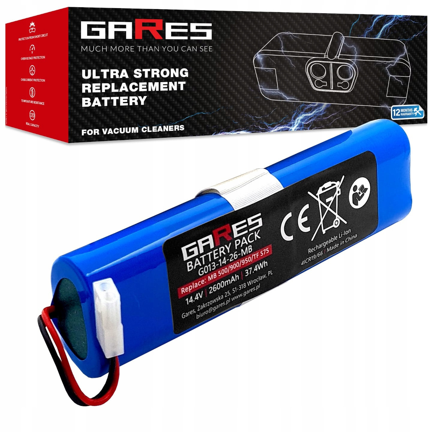 Baterie Akumulátor pro Moneual Mbot 900 14,4V 2,6Ah