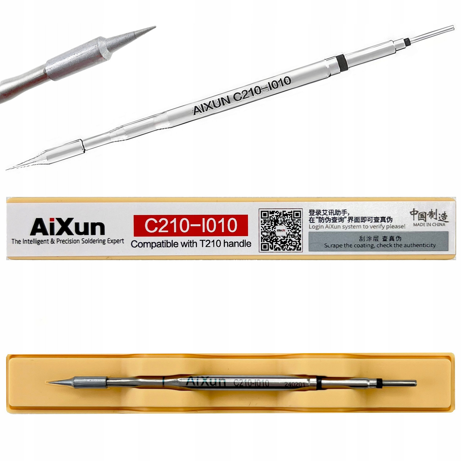 Přesný Pájecí Hrot Aixun C210-I010 Rovný typ I 0,12 MM Techrebal