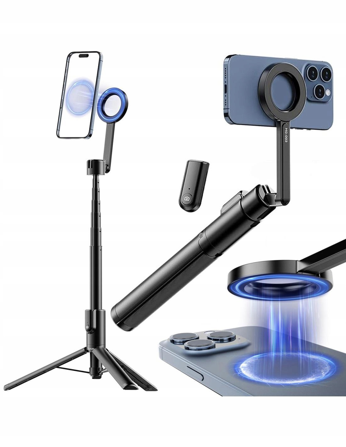 Kijek Selfie Stick Stativ 1.36 m na Magnet MagSafe Telefon Smartphone Pilot