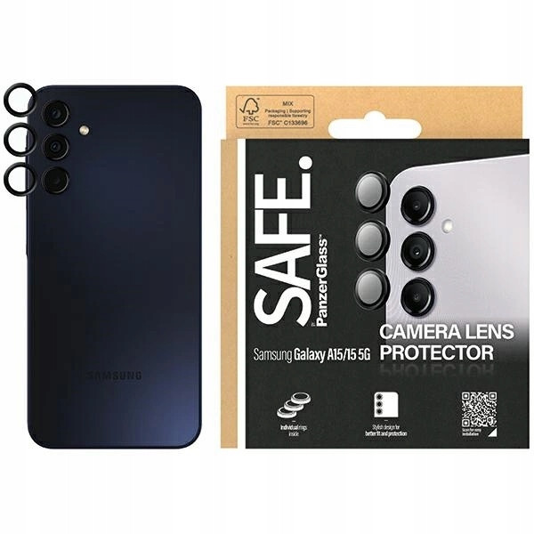 Kryt fotoaparátu Safe by PanzerGlass Samsung Galaxy A15 A15 5G s černým rámečkem