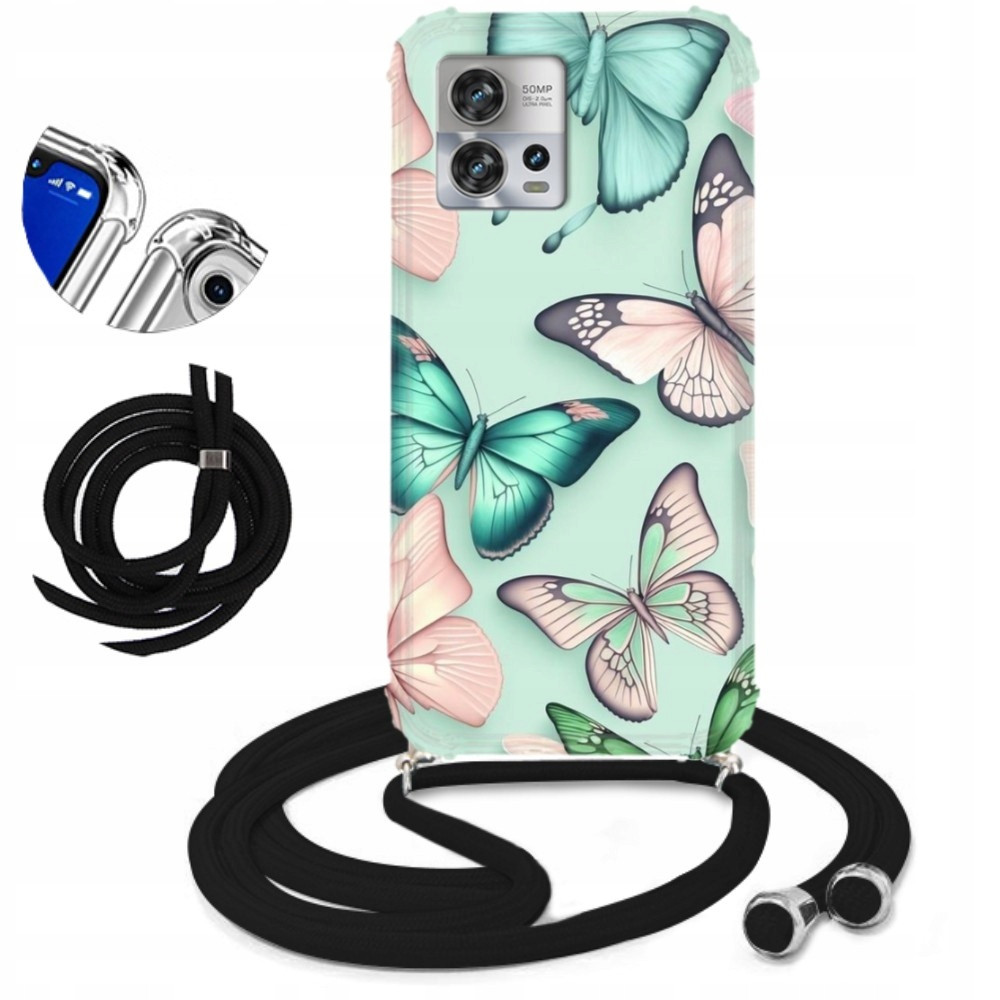 Pouzdro Crossbody Pro Motorola Edge 30 Fusion Černá Šňůrka Pro Mládež Vzory