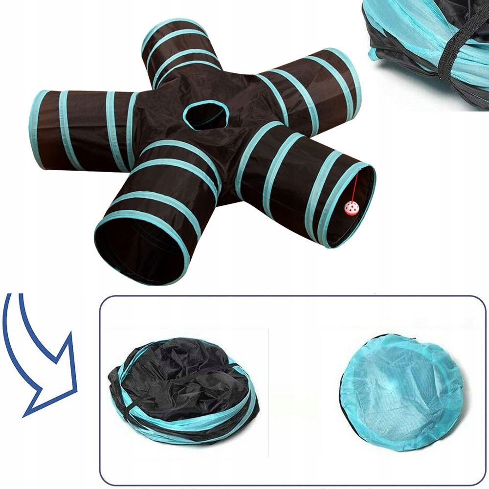 5-cestný tunel pro kočky Hračka pro kočky Tunel na hraní Skládací tunel