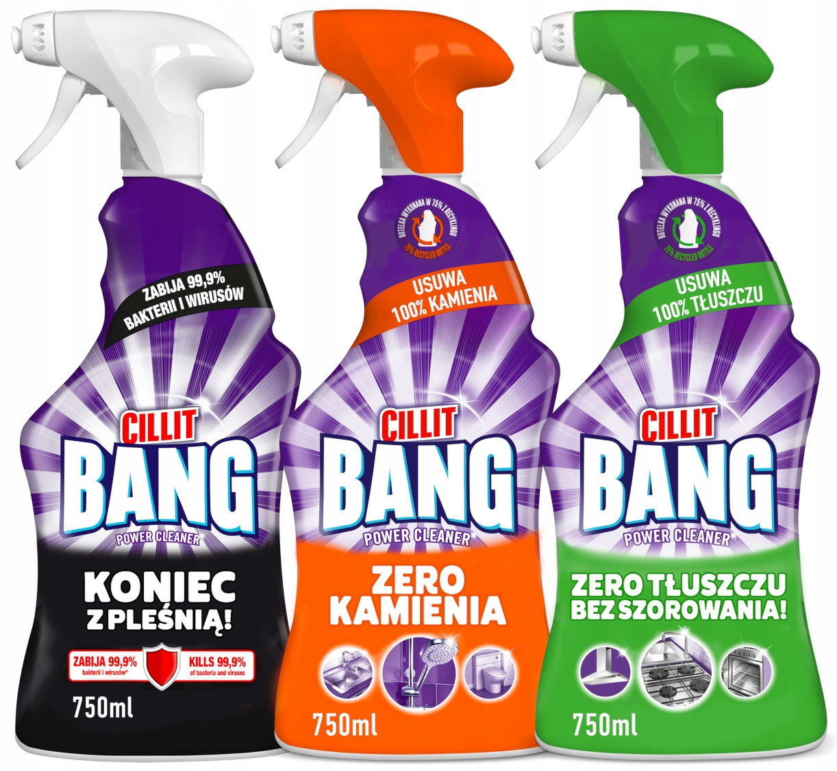 Cillit Bang do kuchyně kámen tuk plíseň 3x750 ml