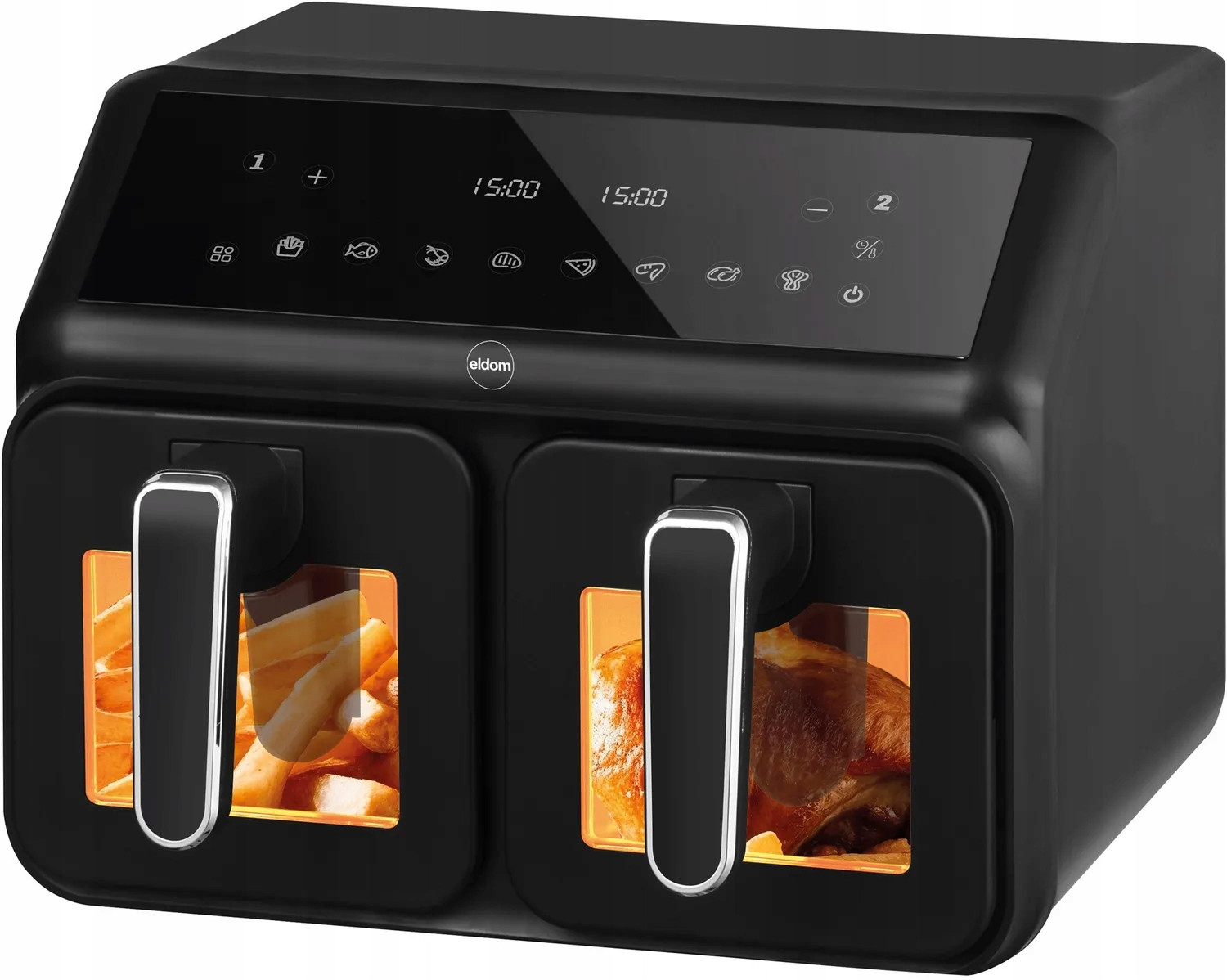 Beztuková Fritéza Eldom FR210 Dualcrisp 9 L Se Dvěma Zásuvkami