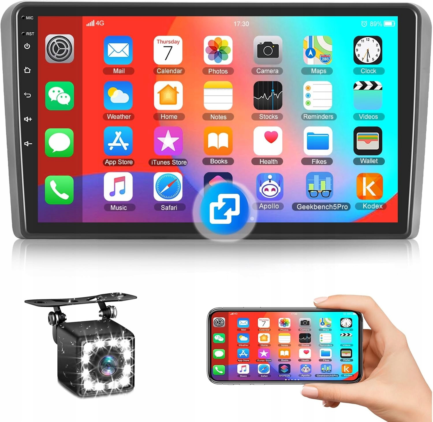 Autorádio Navigace Camecho 2DIN Android 9' Wi-fi Audi A3 09-12R