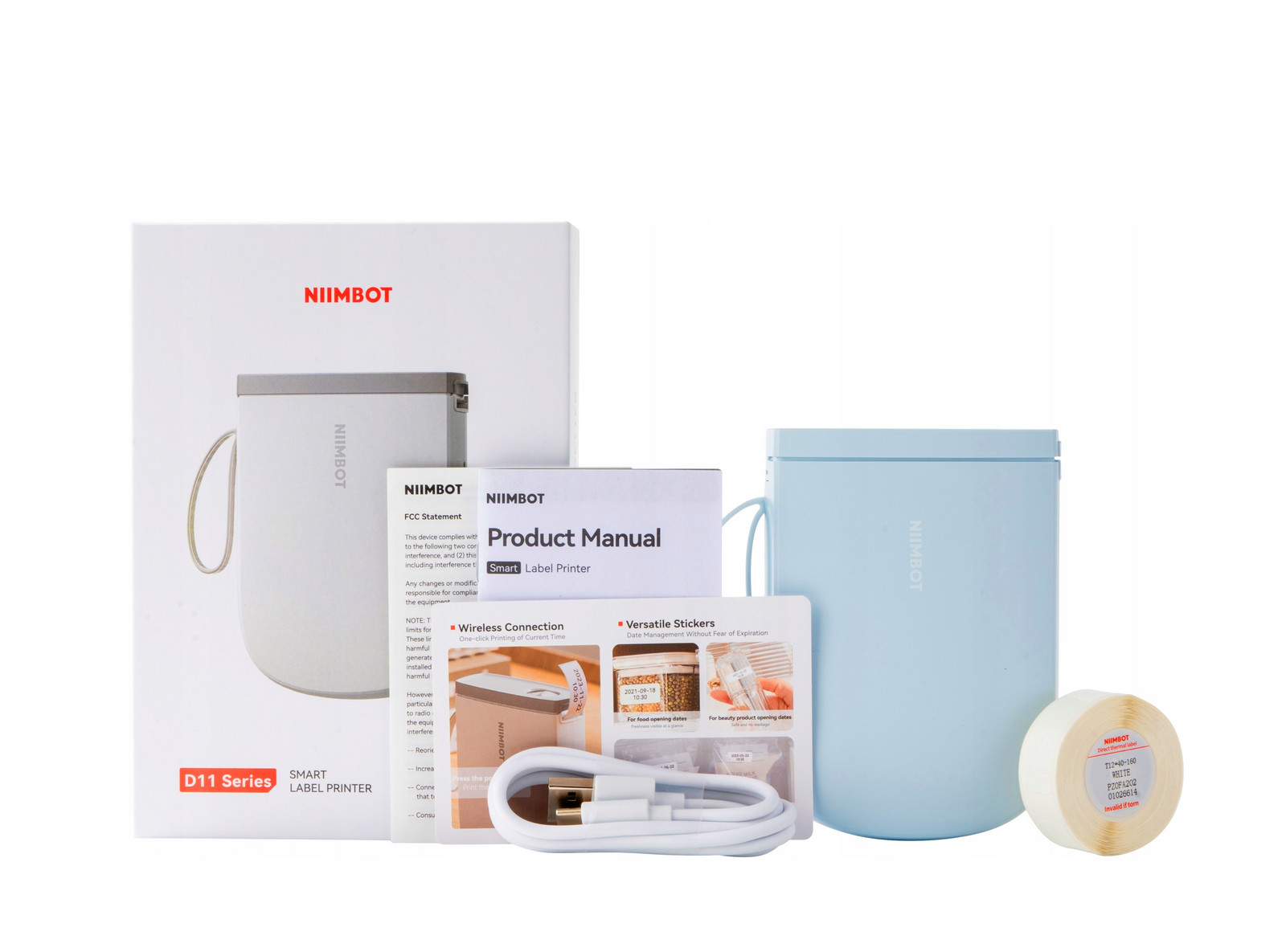 Niimbot D11H Bezdrátová TERMOtiskárna Štítky Samolepky 300DPI Modrá