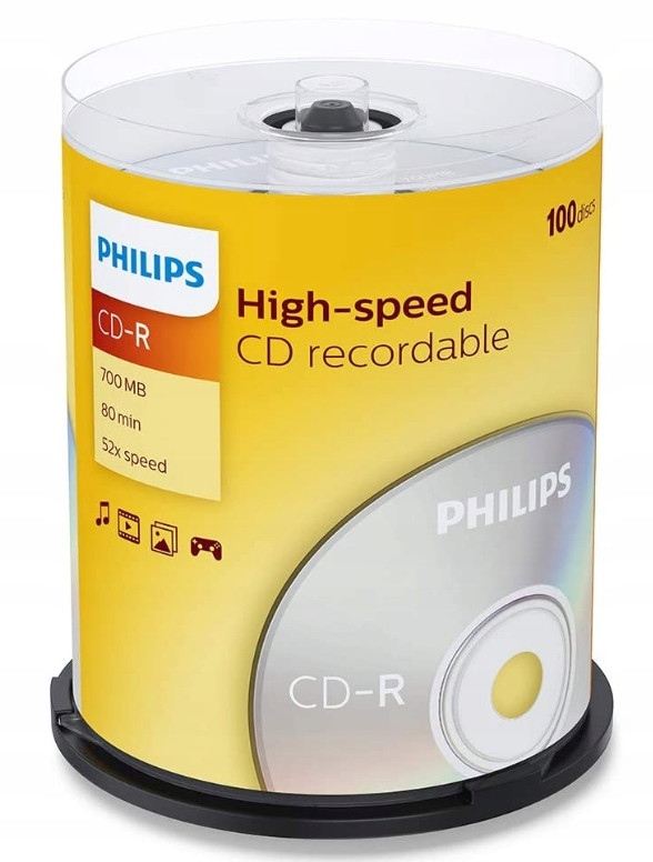 Philips High-speed Cd-r disky 700 Mb 80min 52x speed 100 kusů