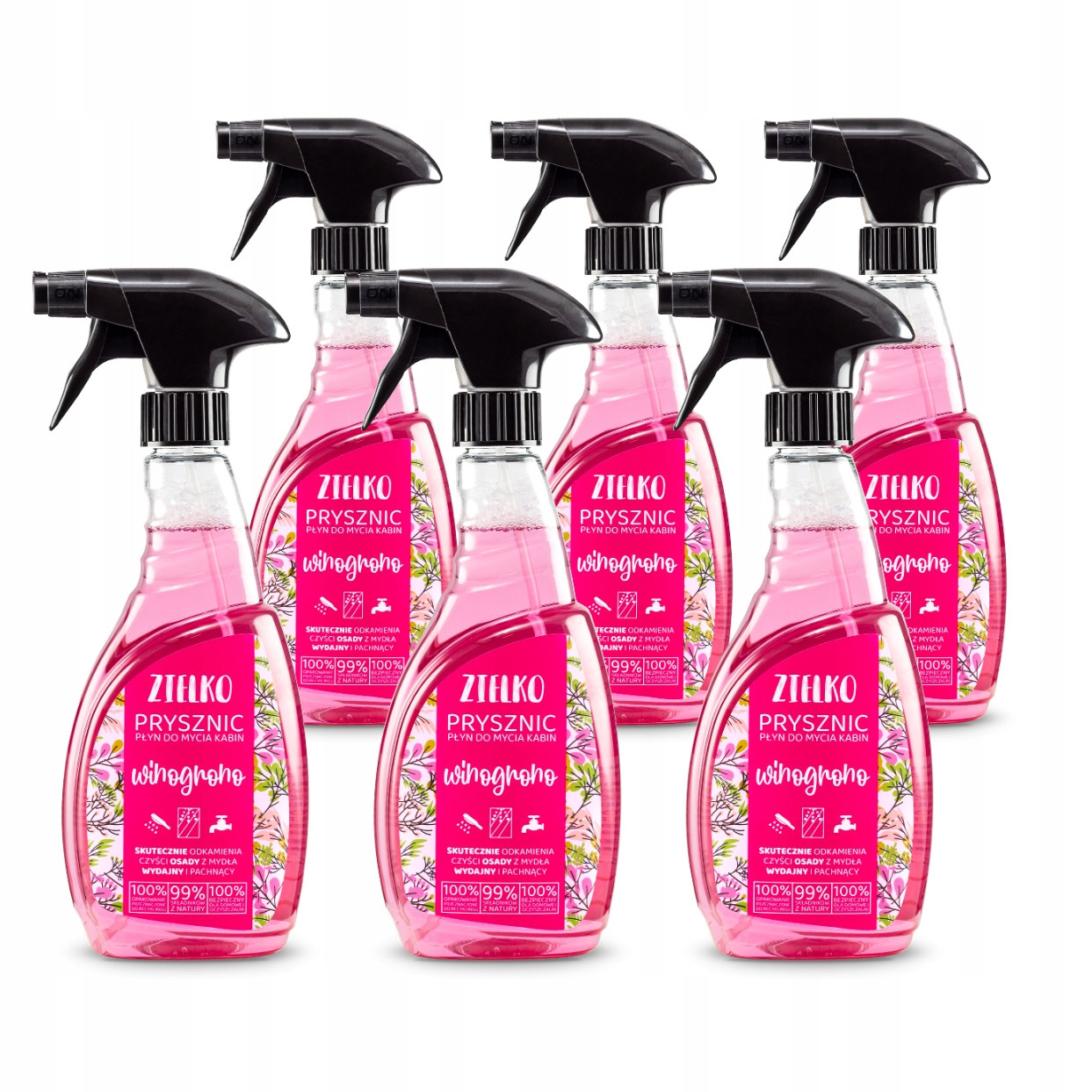 Zielko Sada Kapalina do sprchových koutů Hroznové Víno 6x500ml (5+1 bonus)