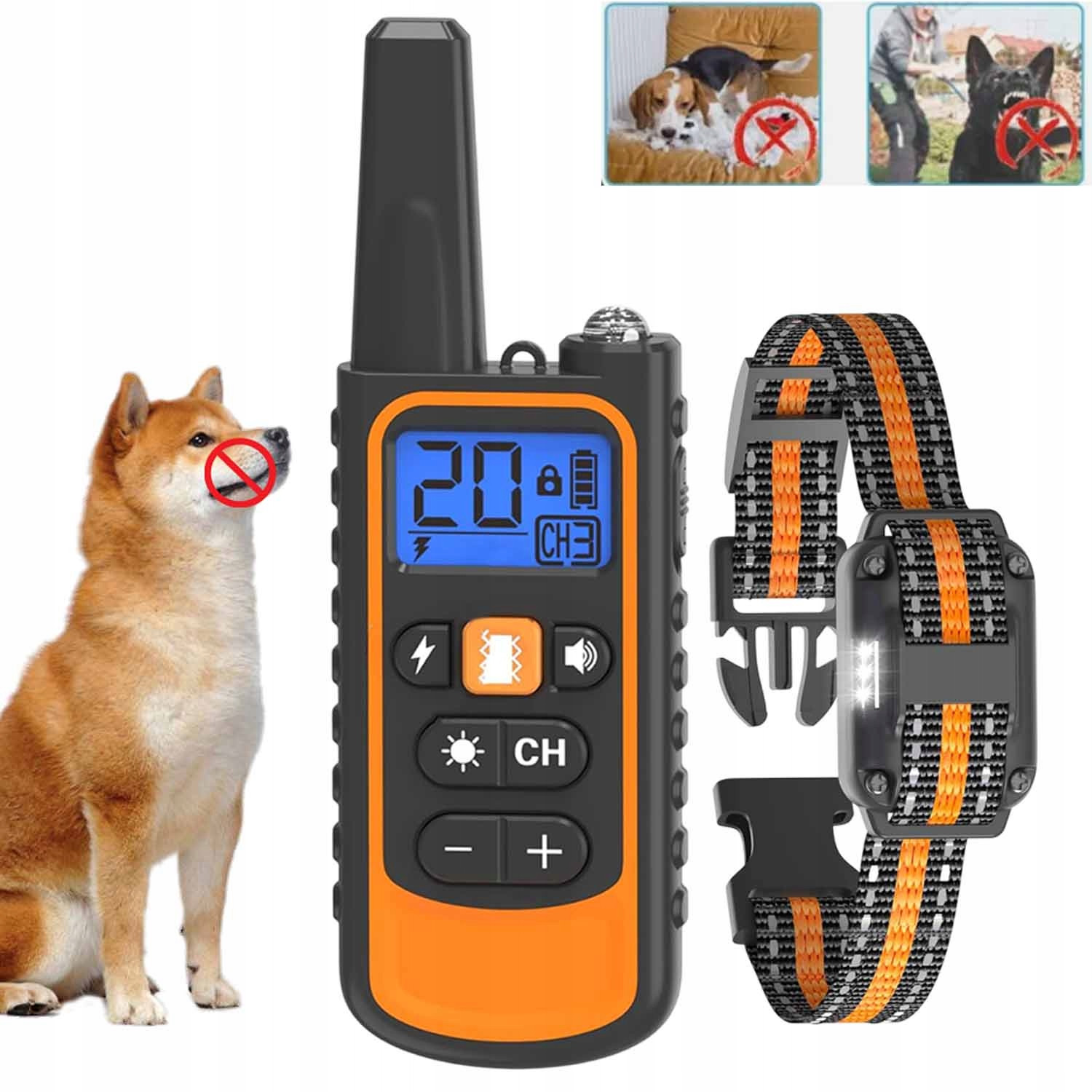 Elektrický výcvikový obojek pro psa 1000M s dálkovým ovládáním pro malého i velkého psa