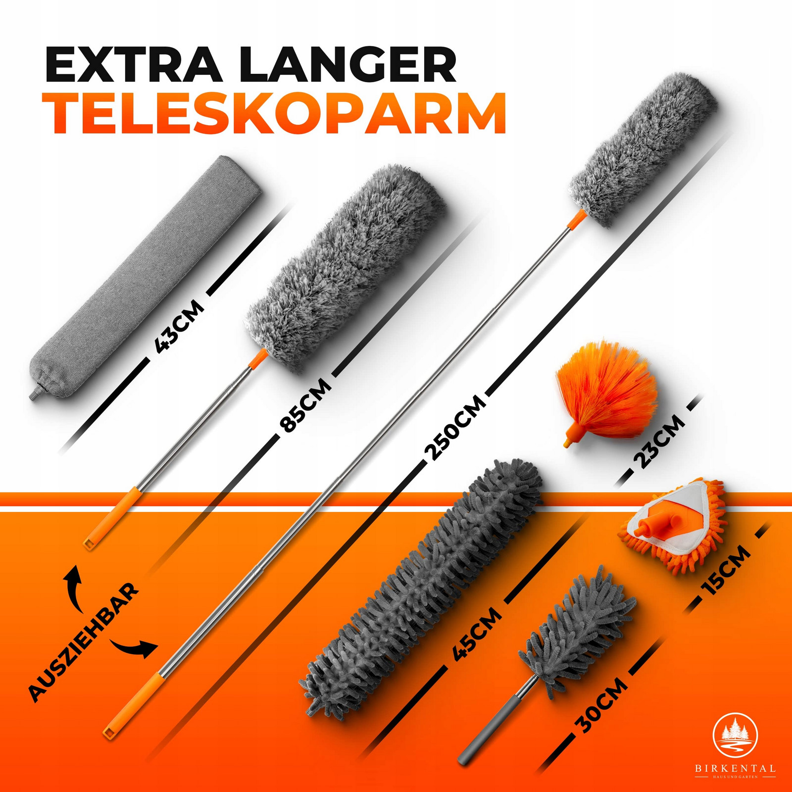 Birkental Teleskopická 7dílná sada na úklid