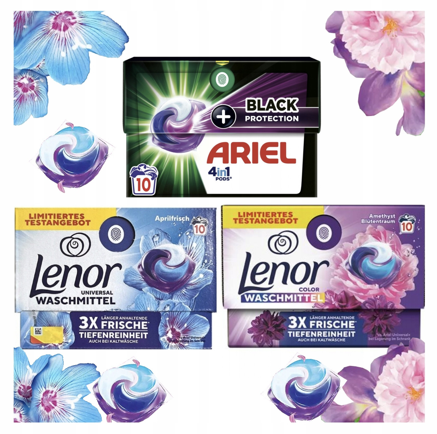 Sada Lenor Ariel Kapsle Na Praní 3 X 10 Praní S De