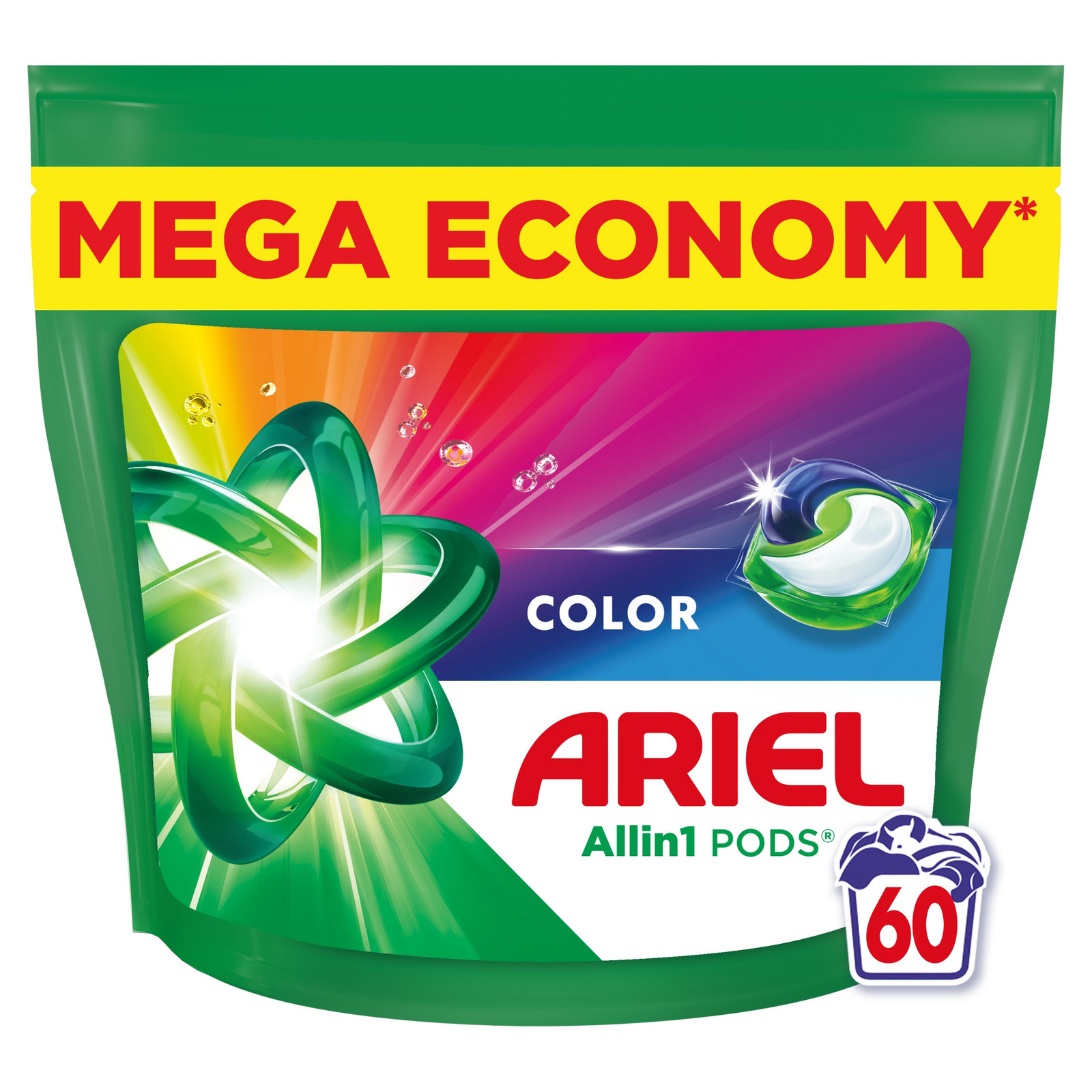 Ariel Color Allin1, kapsle na praní, 60 praní