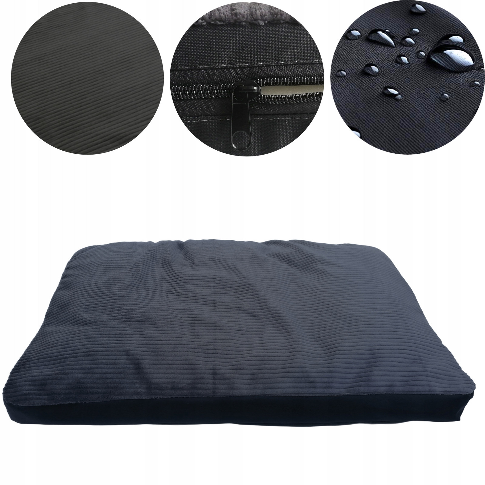 Matrace pro psa, měkké pelíšek na praní, šedá barva, velikost 90/60/9