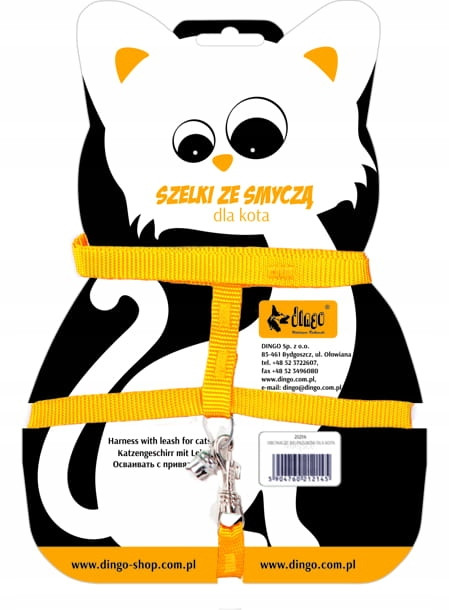 Dingo Zelki+smycz pro kočky Stylové Žluté