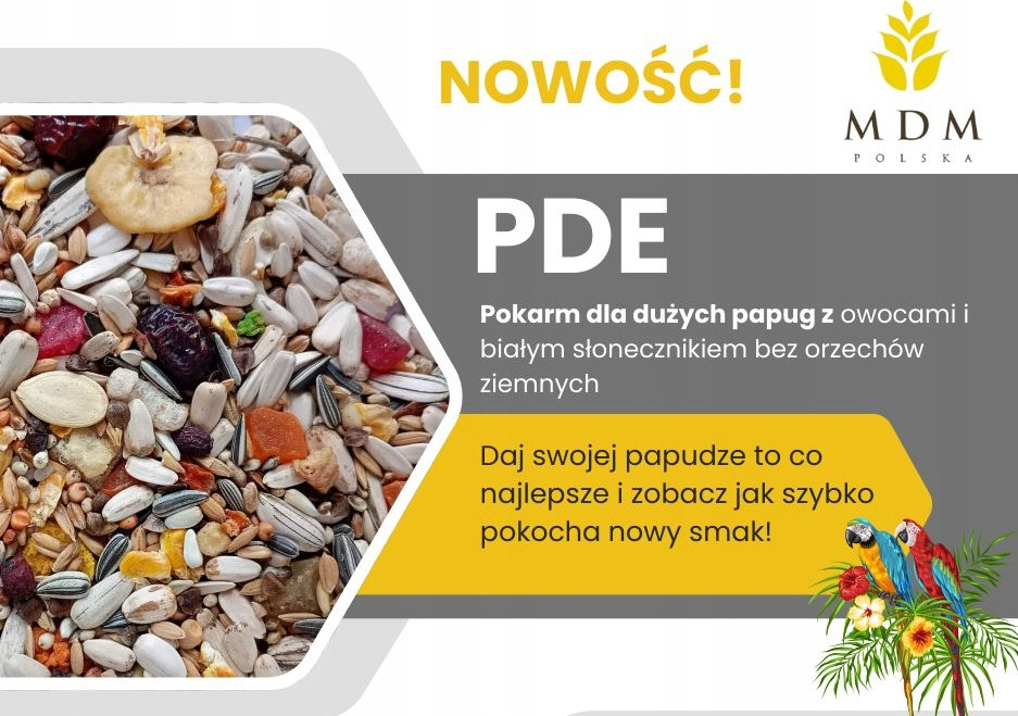 Pde Krmivo pro střední a velké papoušky s ovocem 10 kg