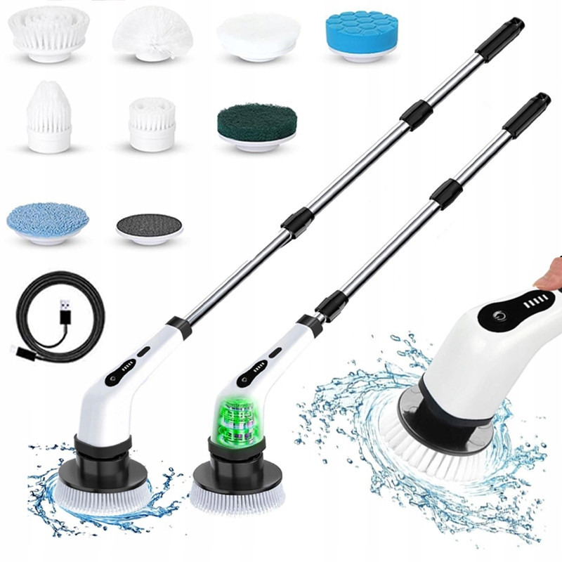 Elektrický Rotační Kartáč Spin Scrubber Turbmop Sada 9 V 1