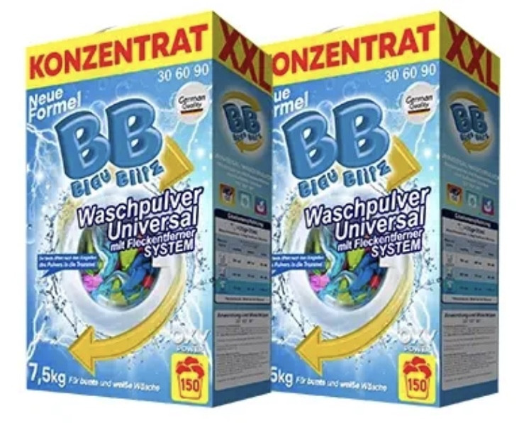 Blau Blitz Universal prášek na bílé prádlo a barvy 7,5 kg Univerzální