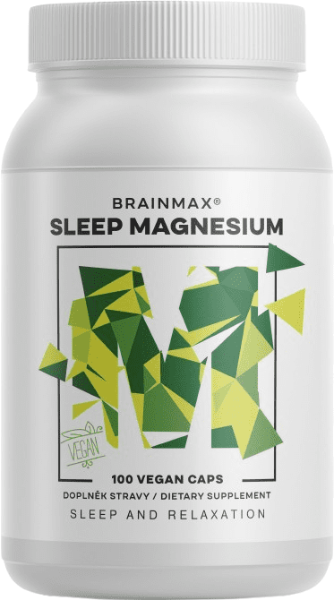 BRAINMAX Sleep Magnesium®, 320 mg, (Hořčík, GABA, L-theanin, Vitamín B6, šťáva z višně) 100 kapslí