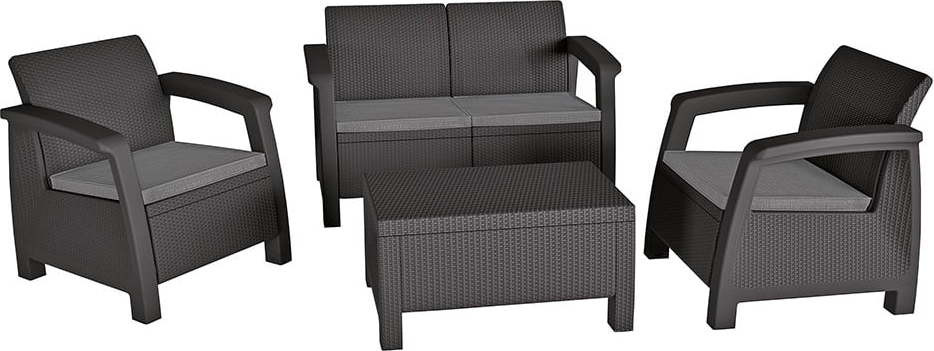 Šedý zahradní lounge set pro 4 Bahamas – Keter