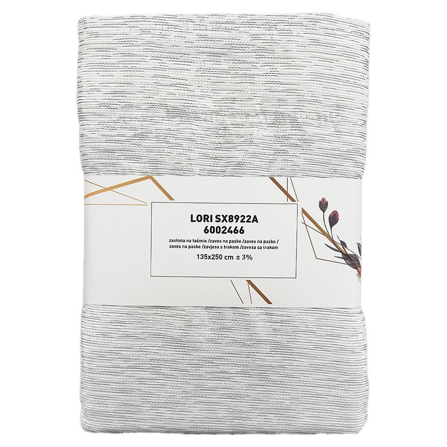 Závěs s řasící páskou Lori SX8922A 135x250 šedý