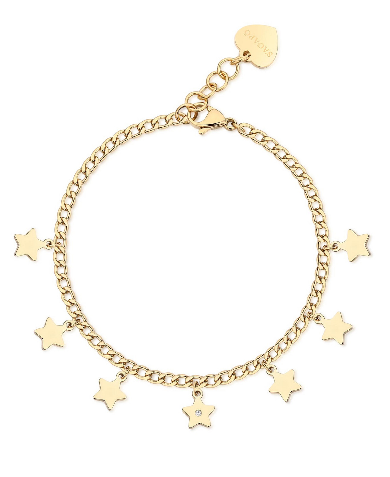 S'Agapõ Pozlacený náramek s hvězdičkami Message SSG14