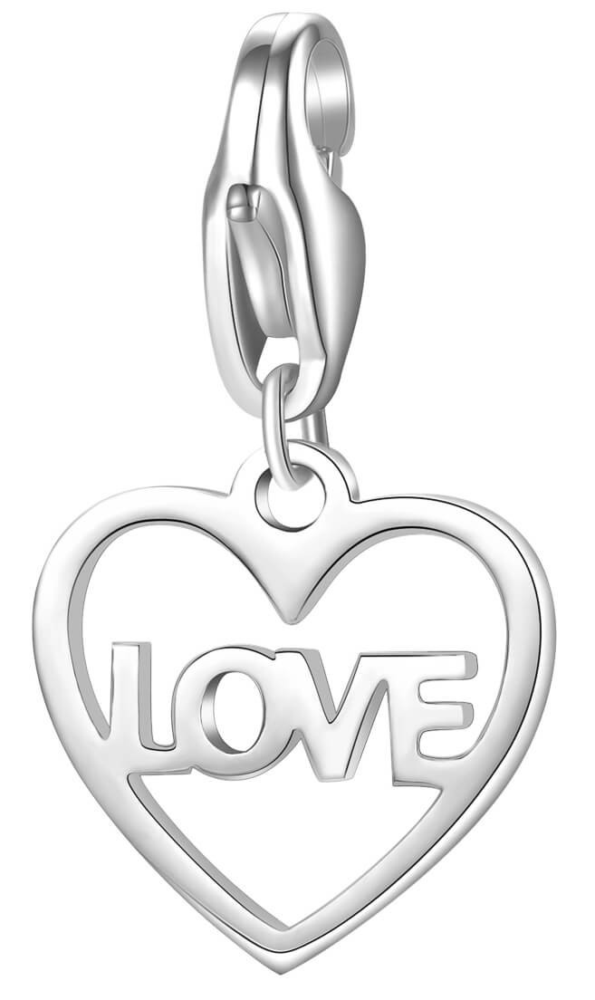 S'Agapõ Ocelový přívěsek Srdíčko Happy SHA364