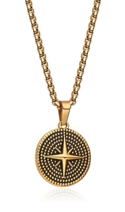 Diverse Pozlacený pánský náhrdelník z oceli N1000504