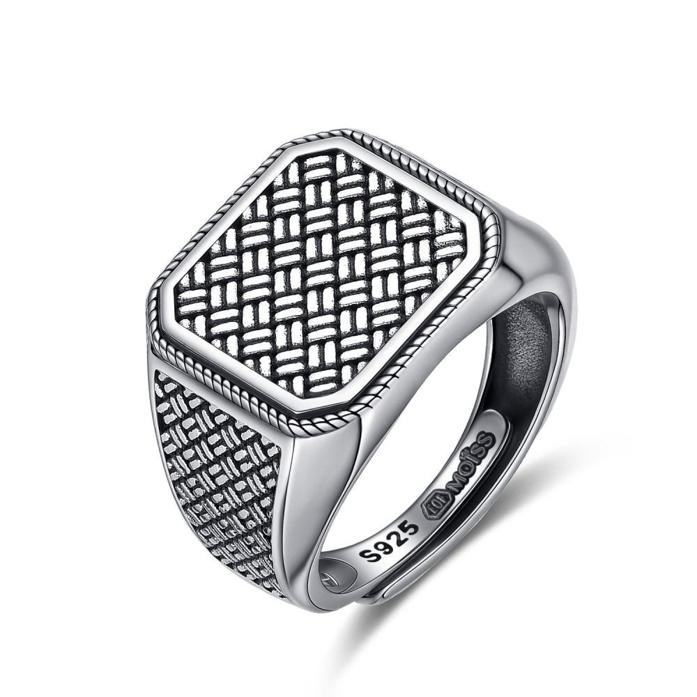 Diverse Stylový stříbrný nastavitelný prsten pro muže DI0R0009