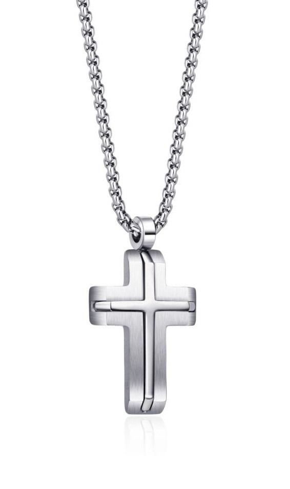 Diverse Pánský ocelový náhrdelník Křížek N1000508