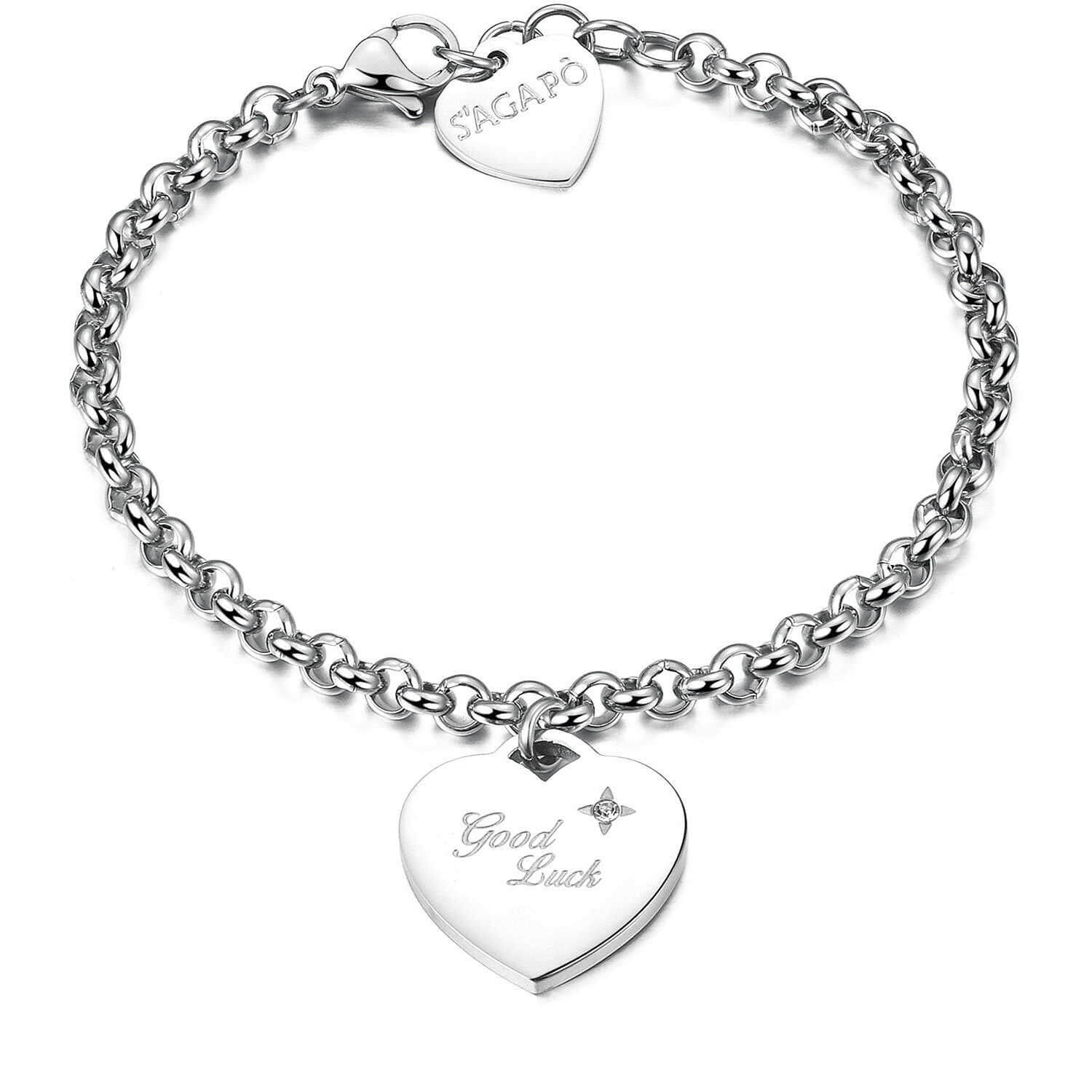 S'Agapõ Ocelový náramek Be My Always Good Luck SBM15