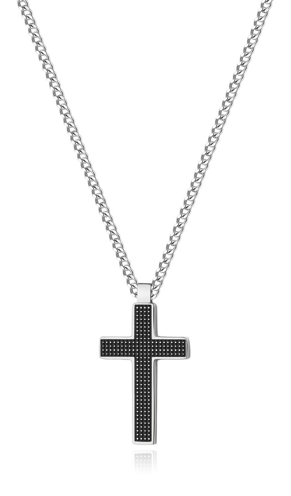 S'Agapõ Pánský ocelový náhrdelník s křížkem Proud SPD07