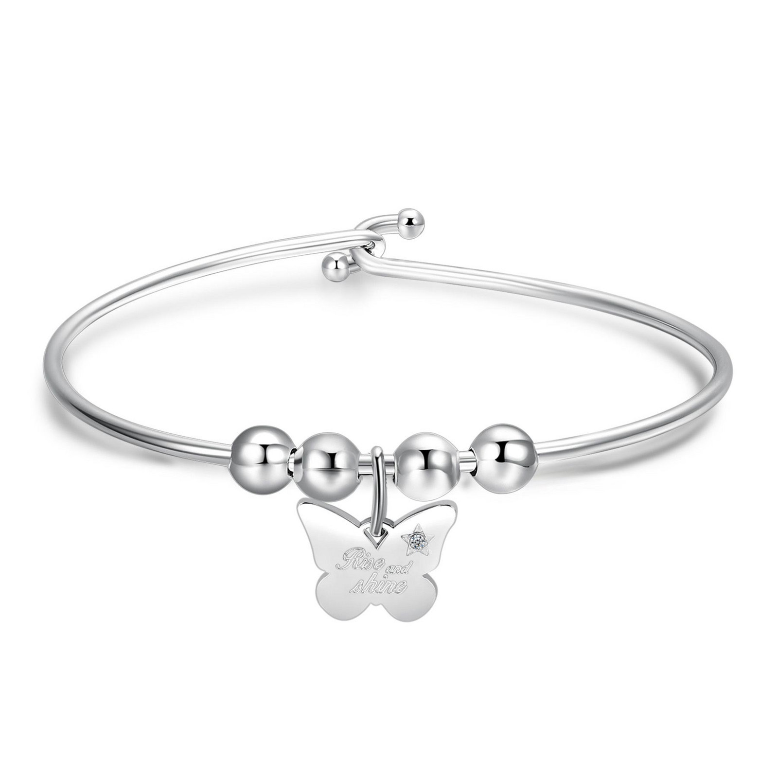 S'Agapõ Pevný ocelový náramek Rise and shine Be My Always SBM58