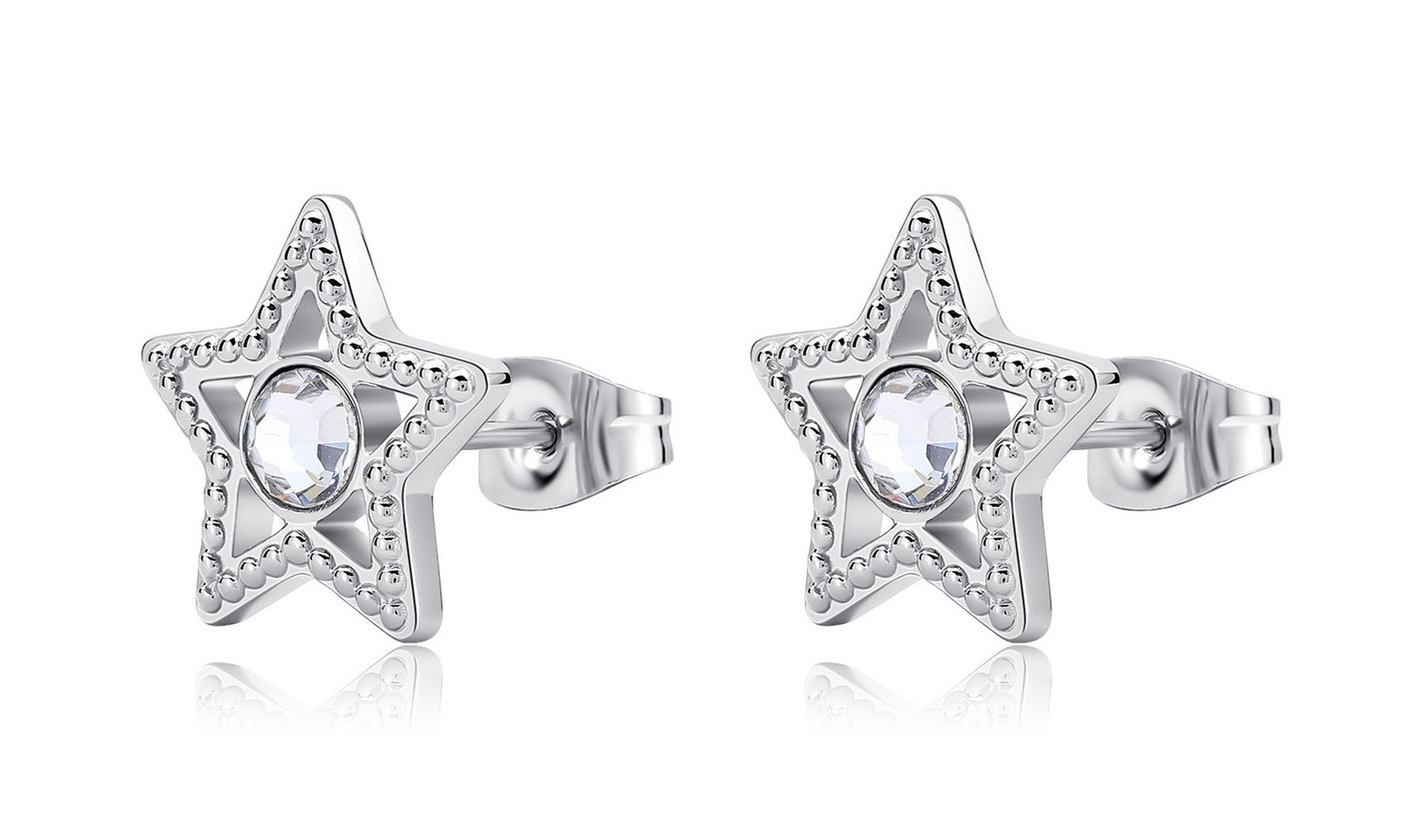 S'Agapõ Ocelové náušnice Hvězdičky Lucky Light SKT49