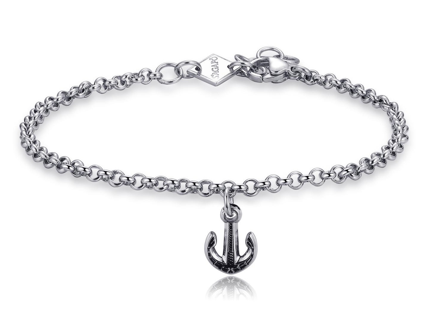 S'Agapõ Ocelový náramek pro muže Kotva Charisma SHS19
