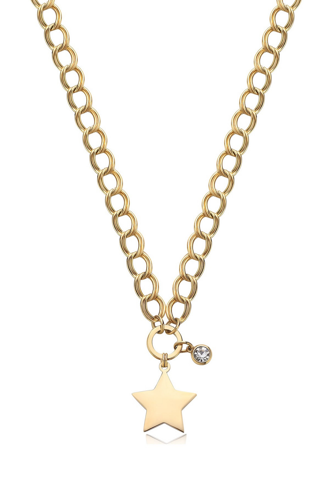 S'Agapõ Nadčasový pozlacený náhrdelník Hvězda My love SYL20