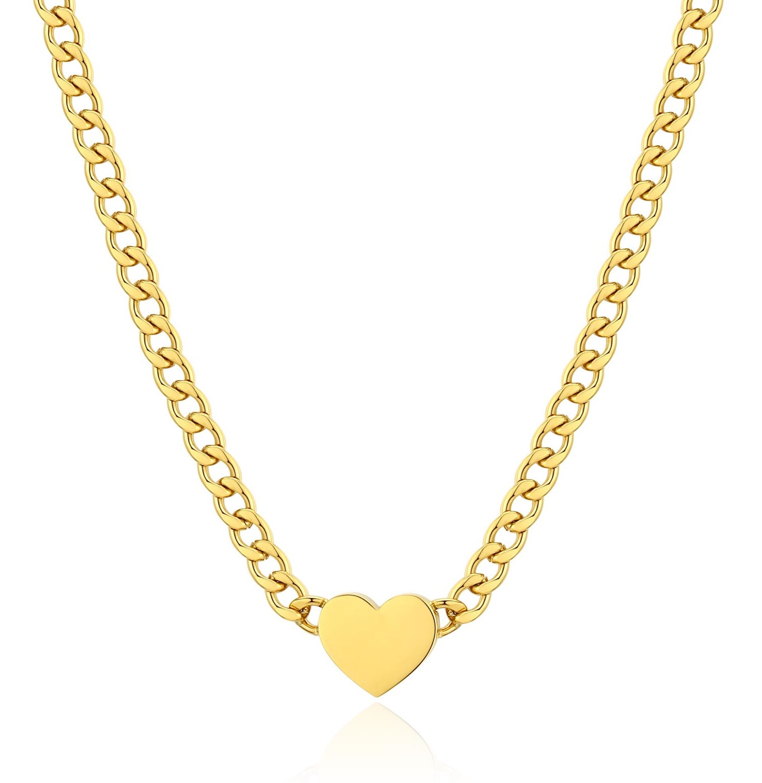 S'Agapõ Romantický pozlacený náhrdelník Srdíčko My love SYL04