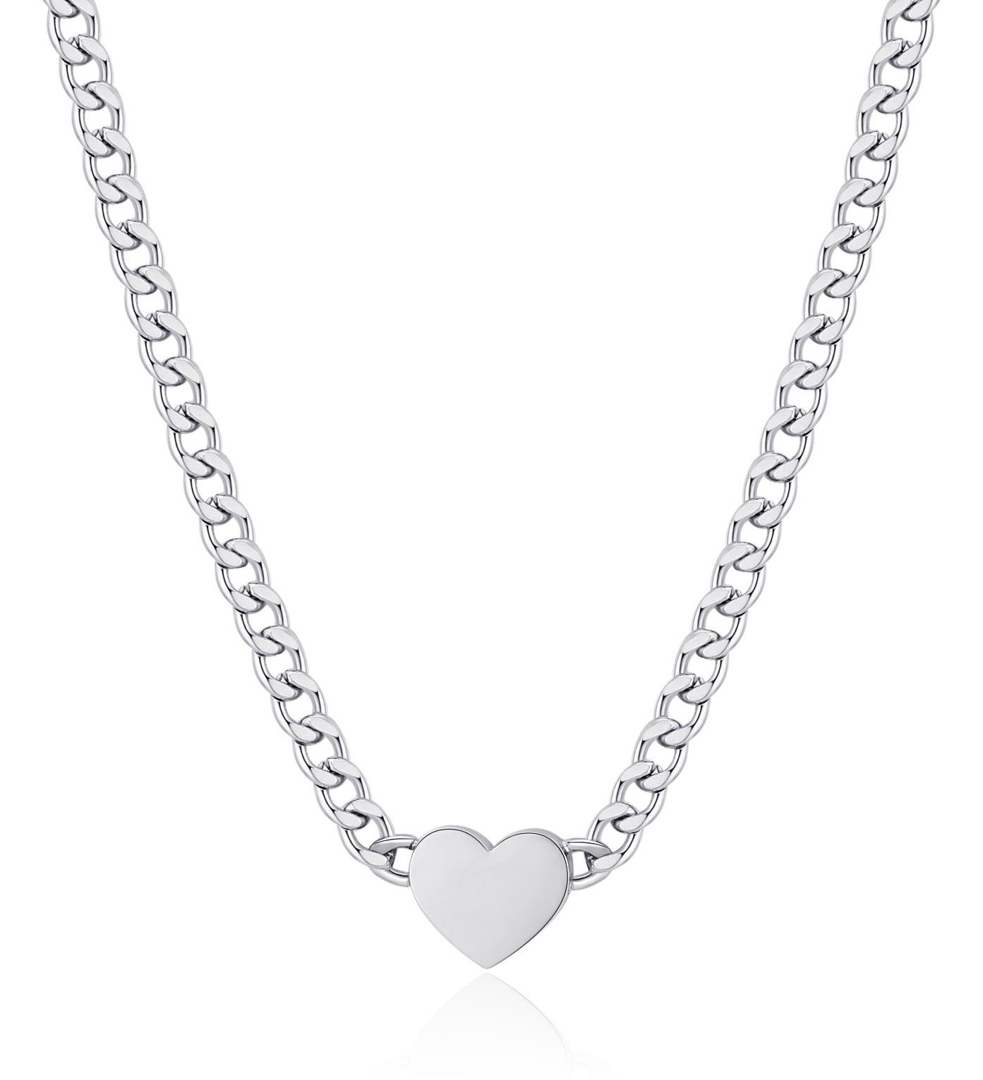 S'Agapõ Romantický ocelový náhrdelník Srdíčko My love SYL03