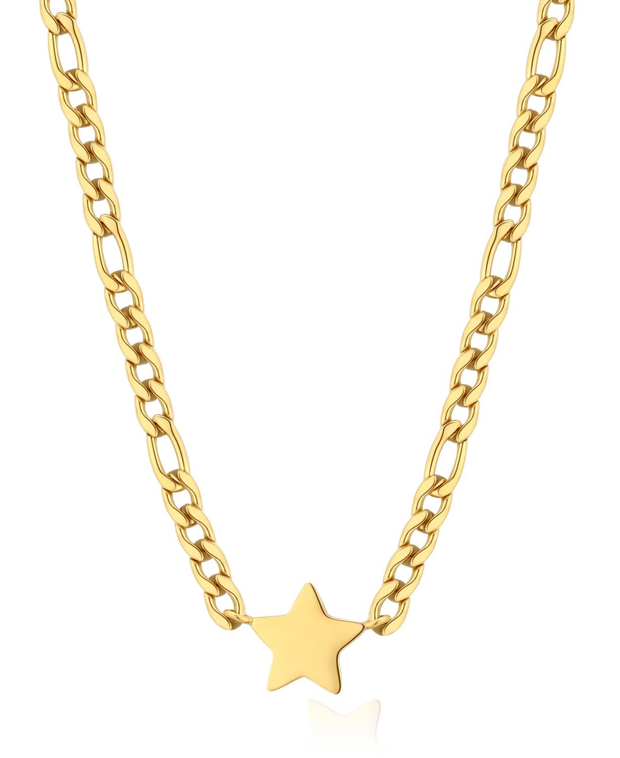 S'Agapõ Slušivý pozlacený náhrdelník Hvězda My love SYL02