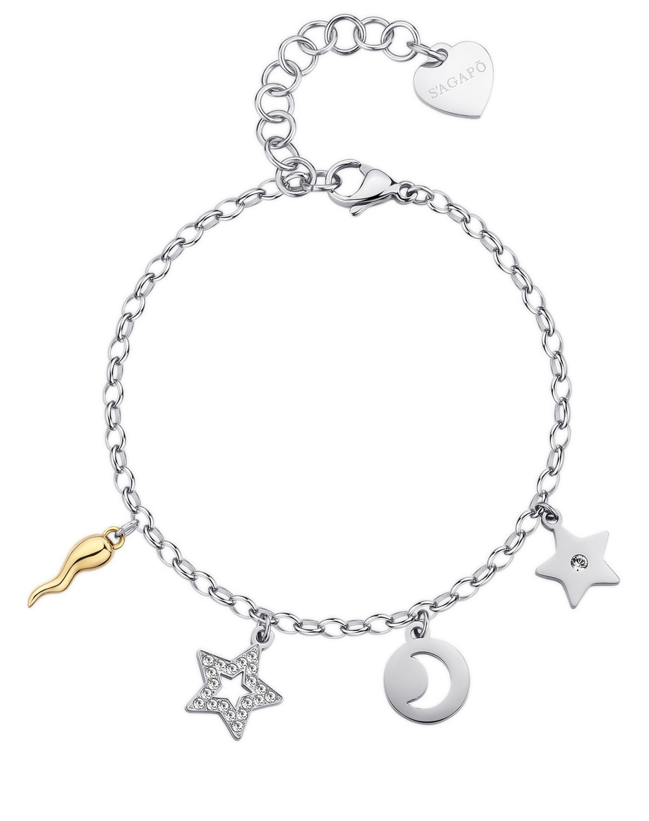 S'Agapõ Hravý bicolor náramek s přívěsky Happy SHAR24