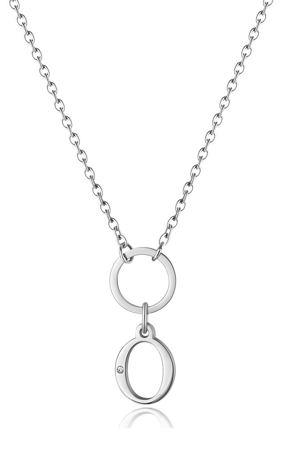 S'Agapõ Dámský ocelový náhrdelník s písmenem O Happy SHAC79