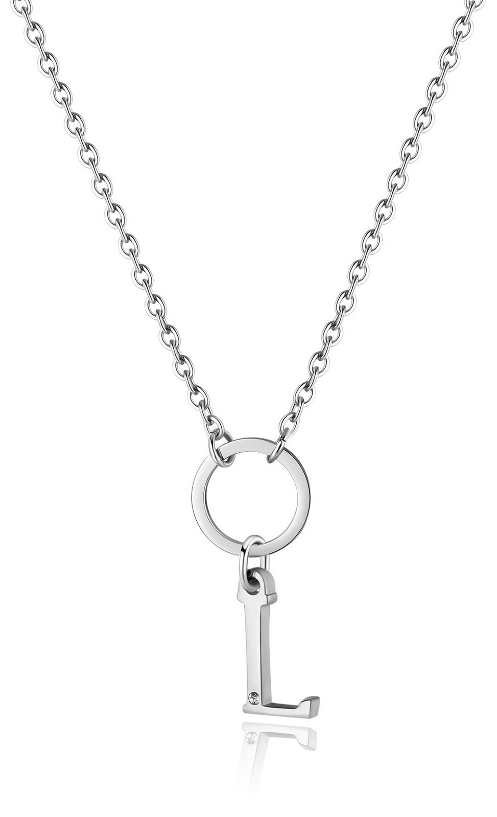 S'Agapõ Dámský ocelový náhrdelník s písmenem L Happy SHAC76