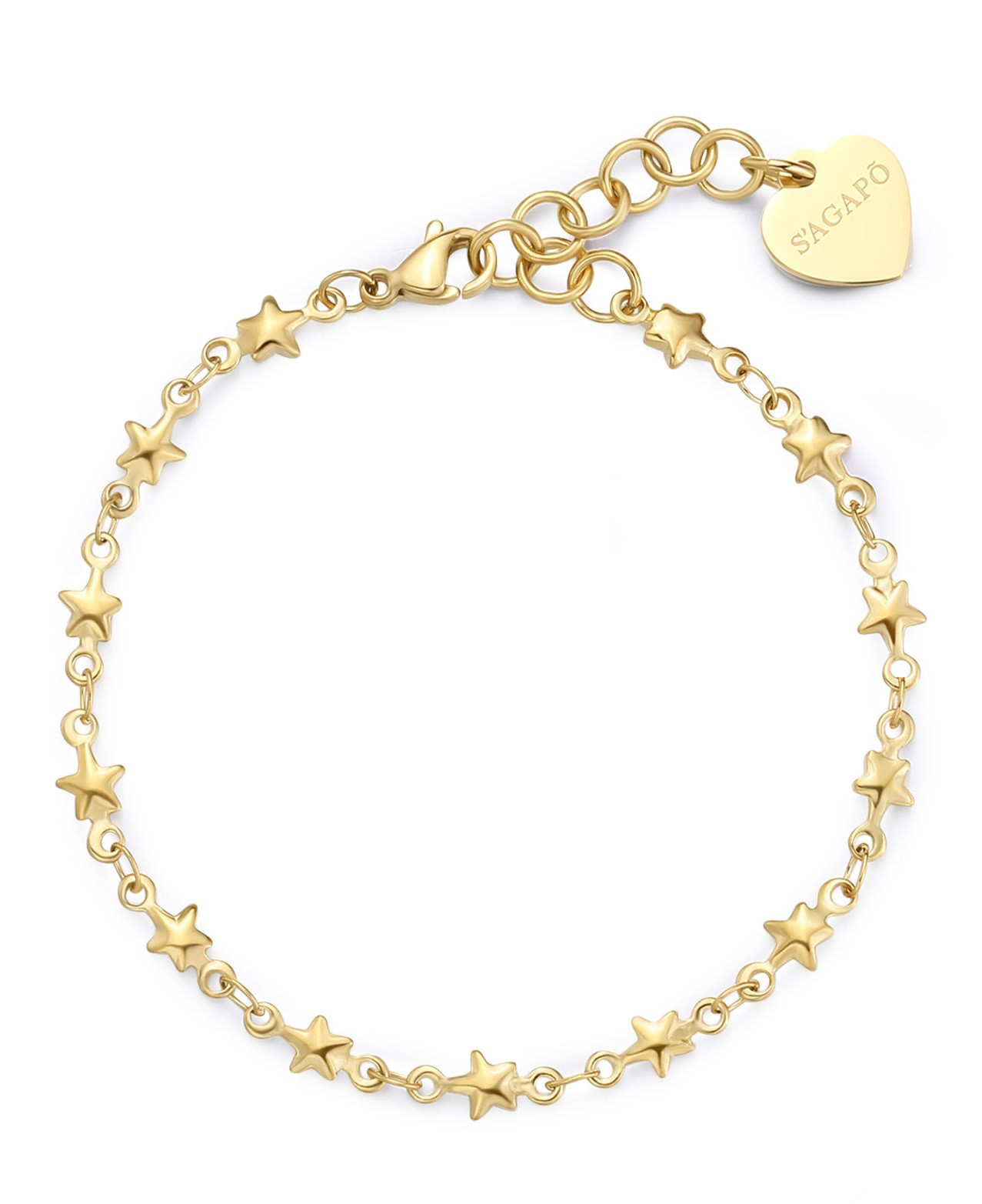S'Agapõ Pozlacený náramek s hvězdičkami Chunky SHK100