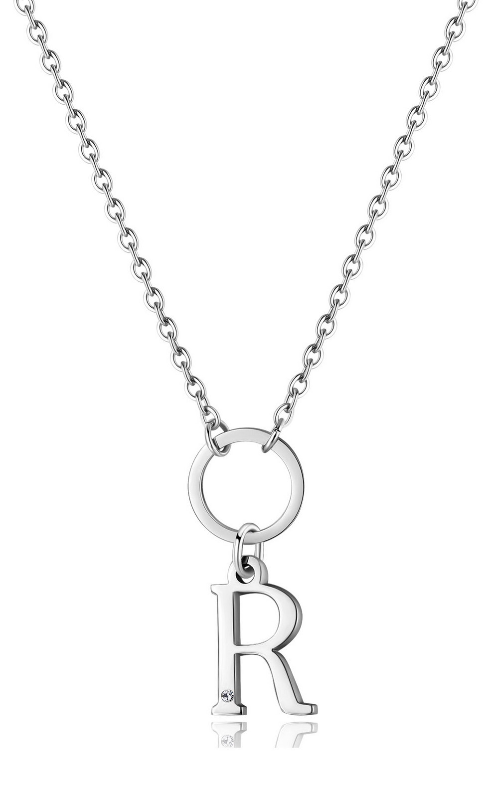 S'Agapõ Dámský ocelový náhrdelník s písmenem R Happy SHAC81