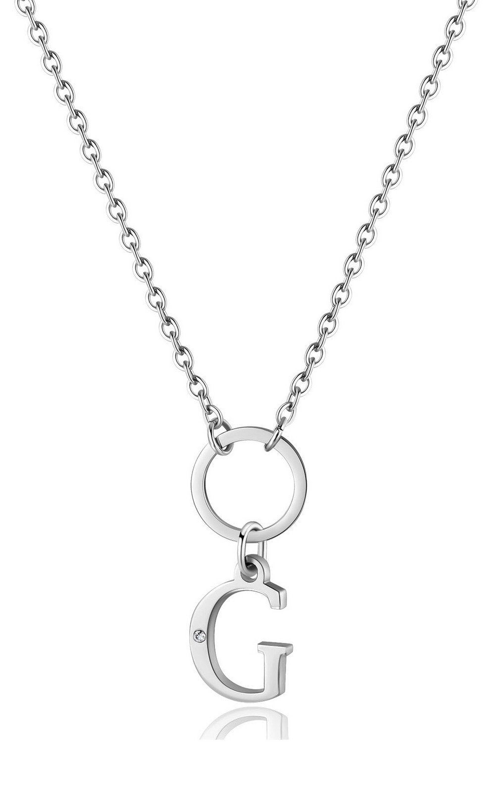 S'Agapõ Dámský ocelový náhrdelník s písmenem G Happy SHAC71