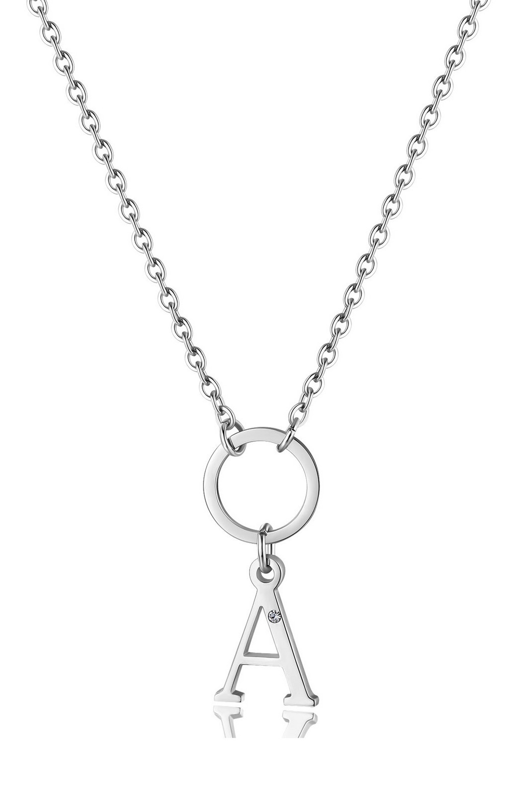 S'Agapõ Dámský ocelový náhrdelník s písmenem A Happy SHAC65