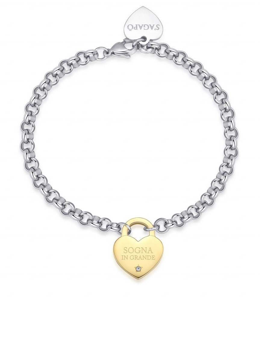S'Agapõ Stylový bicolor náramek se srdíčkem Be My Always SBM82