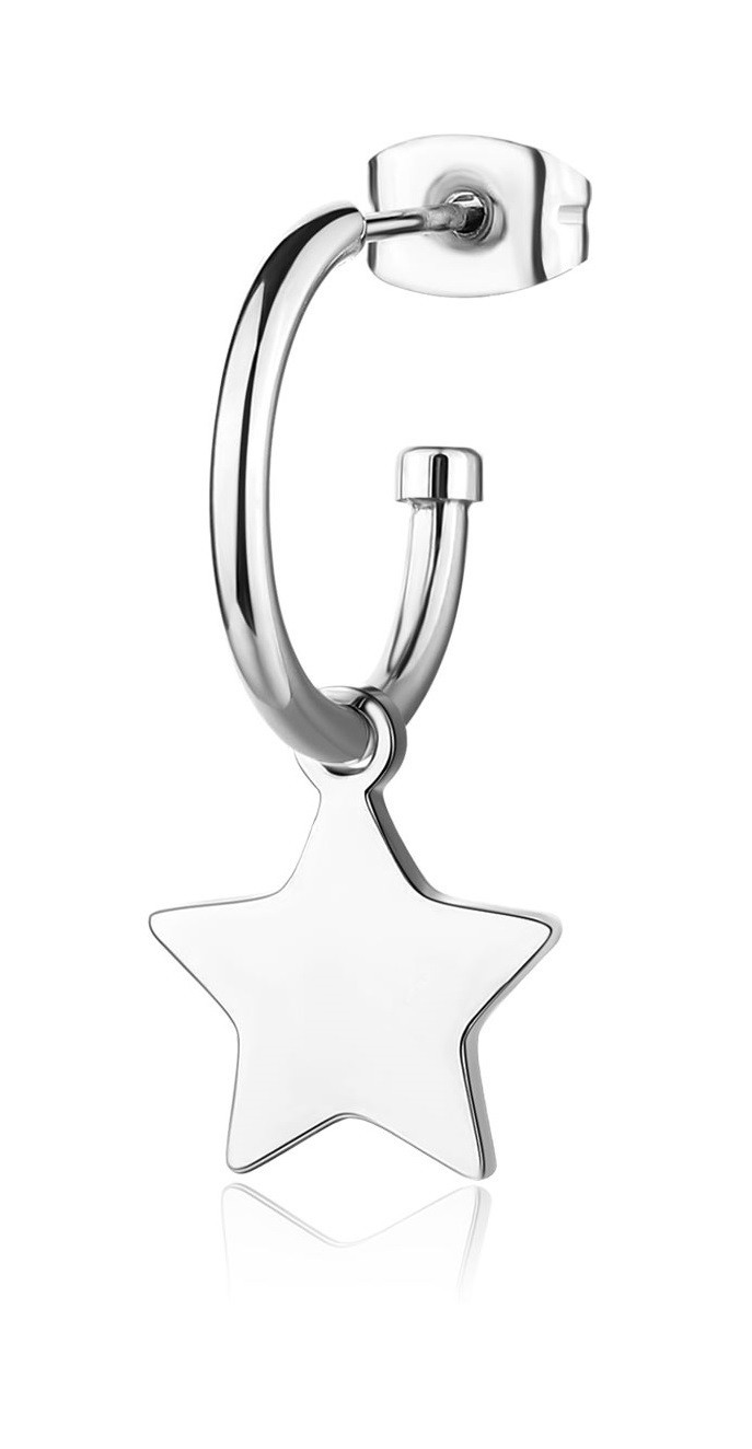 S'Agapõ Ocelová single náušnice Hvězda Smile SSM023