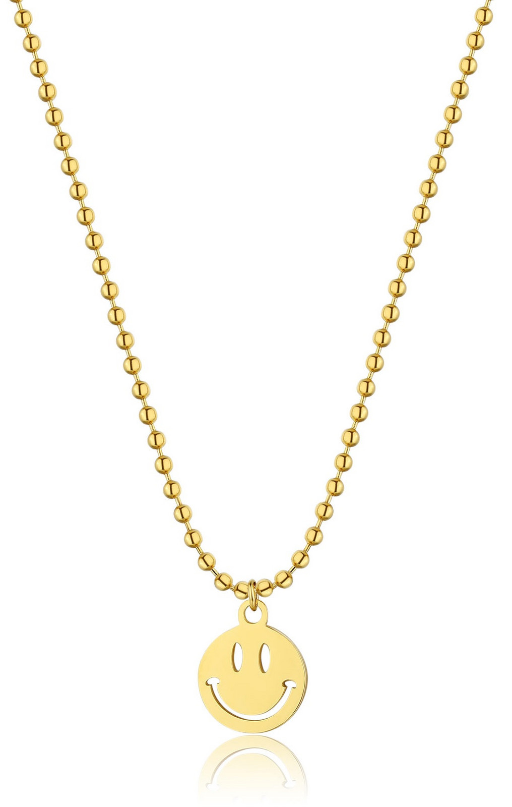 S'Agapõ Veselý pozlacený náhrdelník se smajlíkem Smile SSM007