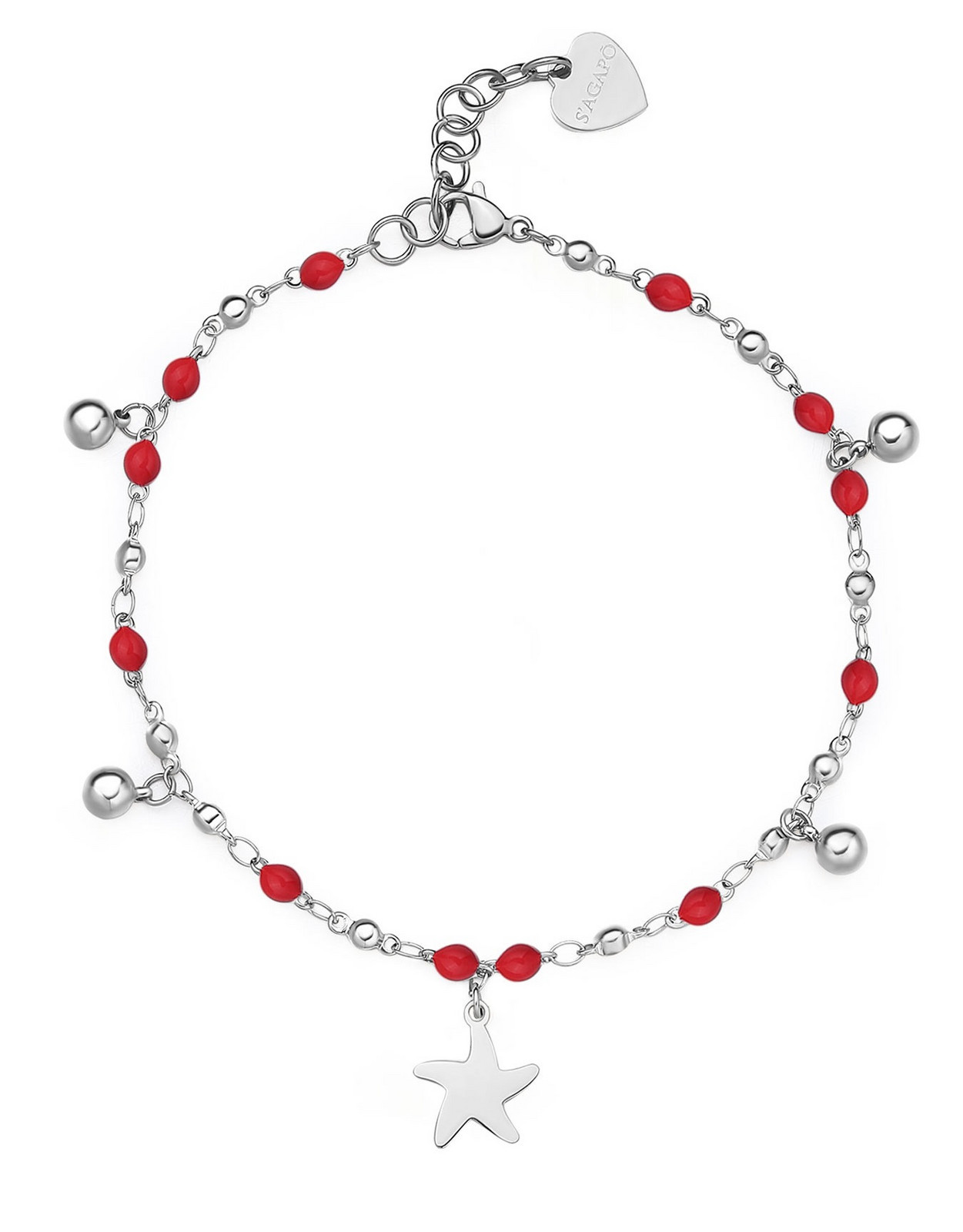 S'Agapõ Ocelový korálkový náramek na kotník Vibes SVB63